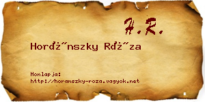 Horánszky Róza névjegykártya