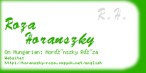 roza horanszky business card